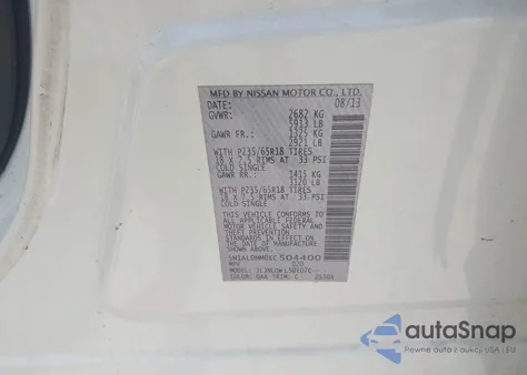 2014 Infiniti Qx60 from USA, damaged, VIN 5N1AL0MM0EC504400